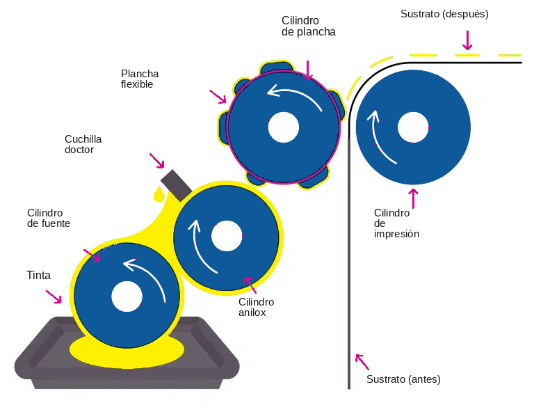 Operación de flexografía o muestras impresas con tintas GRAFIFLEXO™